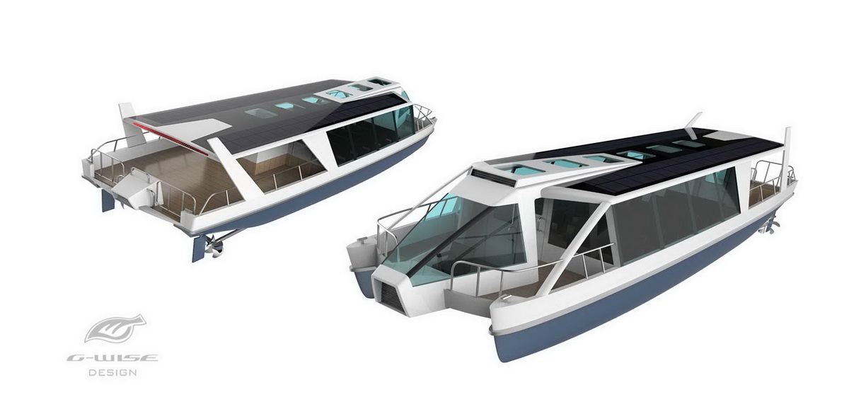 太空梭概念電動水上遊船設計